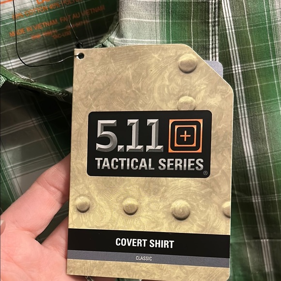 5.11 Men’s Green Plaid Shirt - Picture 2 of 4